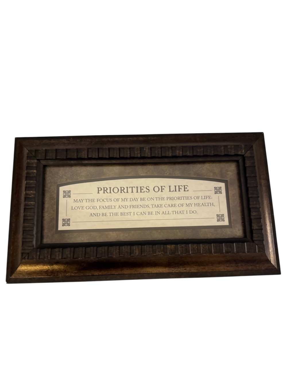 Kirklands 'Priorities of Life' Framed Wall Art - Brown and Cream